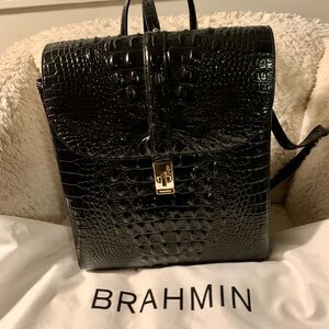 Beautiful brand new Brahmin, Sadie, black Melbourne, backpack, genuine leather